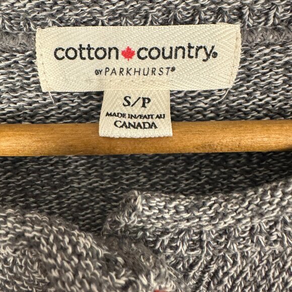 Vintage CANADA Cabin Knit Sweater • Cotton Country • Marled Grey Red • Cabincore - Picture 4 of 7